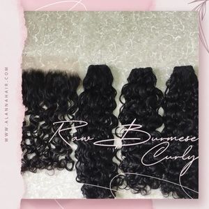Raw Burmese Curly Lace Frontal with bundles